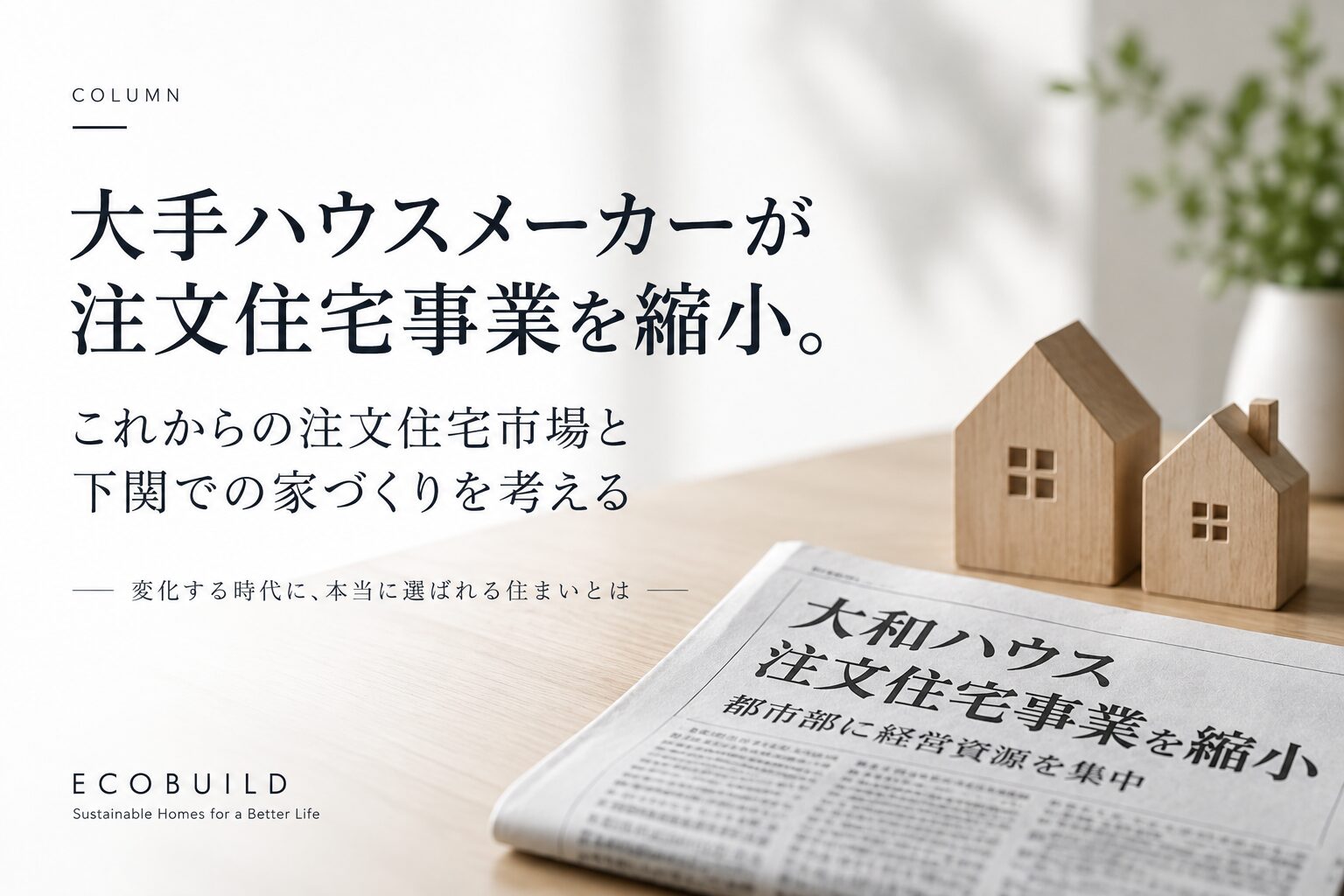 大手ハウスメーカーが注文住宅事業を縮小。これからの注文住宅市場と住宅会社選びを考える
