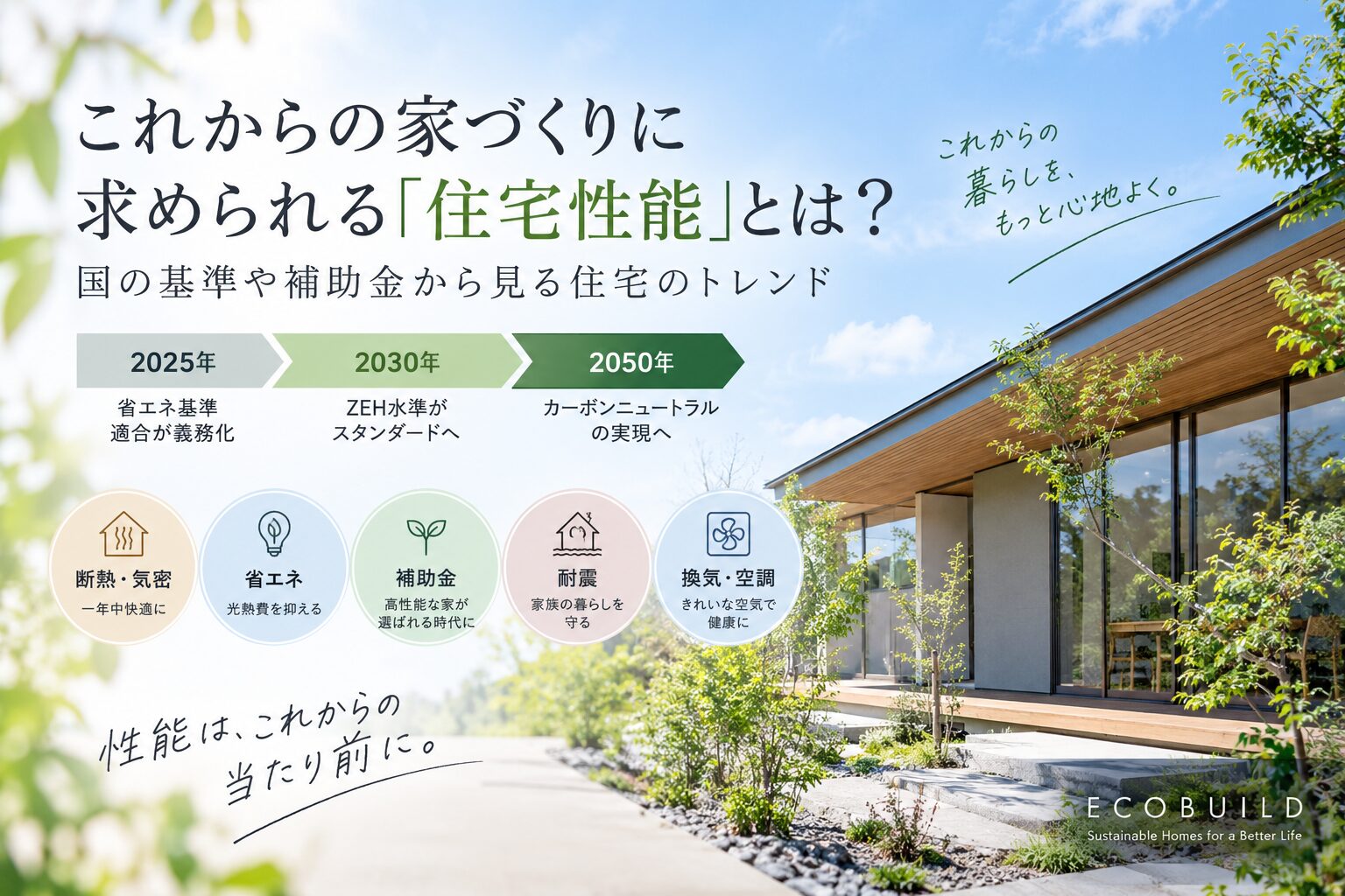 これからの家づくりに求められる「住宅性能」とは？国の基準や補助金から見る住宅
